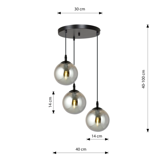 Lampa wisząca COSMO 3 BL PREMIUM GRAFIT 712/3PREM EMIBIG Lighting