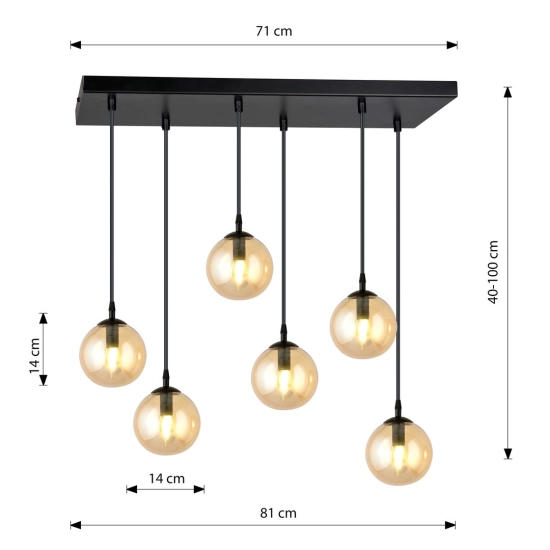 Lampa wisząca COSMO 6 BL MIODOWY 713/6 EMIBIG Lighting