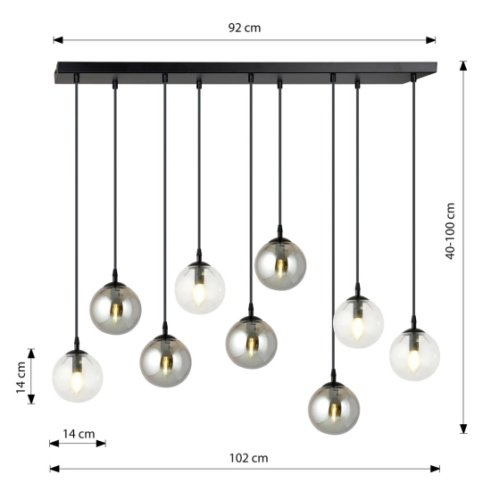 Lampa wisząca COSMO 9 BL MIX2 714/9M2 EMIBIG Lighting