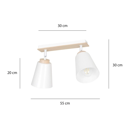 Lampa sufitowa ATLAS 2 WHITE 724/2 EMIBIG Lighting