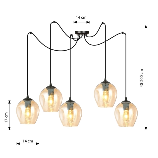 Lampa wisząca LEVEL 5 BL MIODOWY 758/5 EMIBIG Lighting