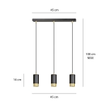 Lampa wisząca FUMIKO 3 BL/GOLD 817/3 EMIBIG Lighting