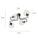 Lampa sufitowa BRENDI 4 BL TRANSPARENT 831/4 EMIBIG Lighting