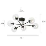 Lampa sufitowa BRENDI 6B BL TRANSPARENT 831/6B EMIBIG Lighting