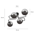 Lampa sufitowa BRENDI 4 BL GRAFIT 832/4 EMIBIG Lighting