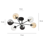 Lampa sufitowa BRENDI 6B BL MIX 2 834/6B2 EMIBIG Lighting