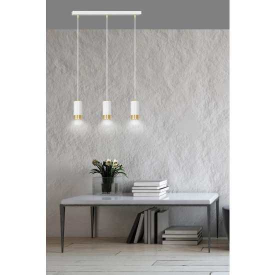 Lampa wisząca FUMIKO 3 WH/GOLD 815/3 EMIBIG Lighting
