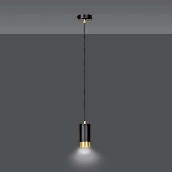 Lampa wisząca FUMIKO 1 BL/GOLD 817/1 EMIBIG Lighting