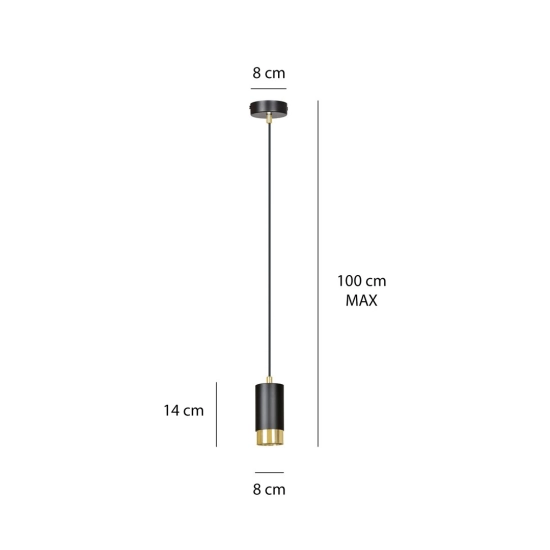 Lampa wisząca FUMIKO 1 BL/GOLD 817/1 EMIBIG Lighting