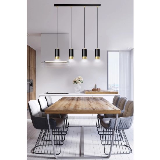 Lampa wisząca FUMIKO 4 BL/GOLD 817/4 EMIBIG Lighting