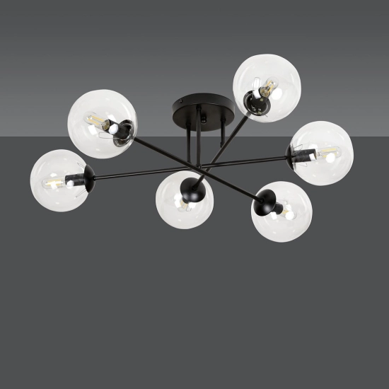 Lampa sufitowa BRENDI 6B BL TRANSPARENT 831/6B EMIBIG Lighting