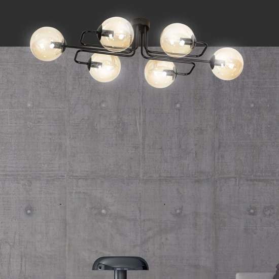 Lampa sufitowa BRENDI 6A BL MIODOWY 833/6A EMIBIG Lighting