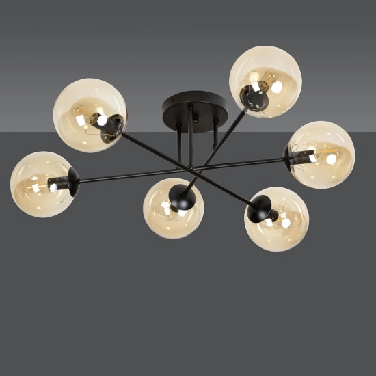 Lampa sufitowa BRENDI 6B BL MIODOWY 833/6B EMIBIG Lighting