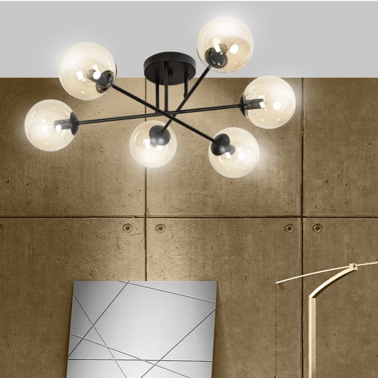 Lampa sufitowa BRENDI 6B BL MIODOWY 833/6B EMIBIG Lighting