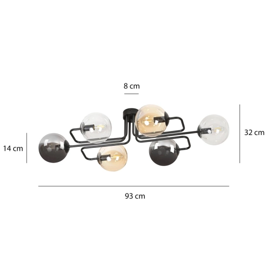 Lampa sufitowa BRENDI 6A BL MIX 1 834/6A1 EMIBIG Lighting