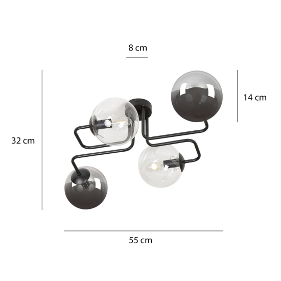Lampa sufitowa BRENDI 4 BL MIX 3 843/4M3 EMIBIG Lighting