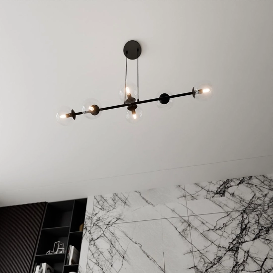 Lampa wisząca ROSSI 6 BL TRANSPARENT 874/6 EMIBIG Lighting