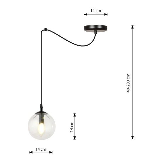 Lampa wisząca GIGI 1 BL TRANSPARENT 936/1 EMIBIG Lighting