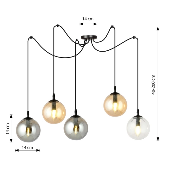 Lampa wisząca GIGI 5 BL MIX 939/5 EMIBIG Lighting