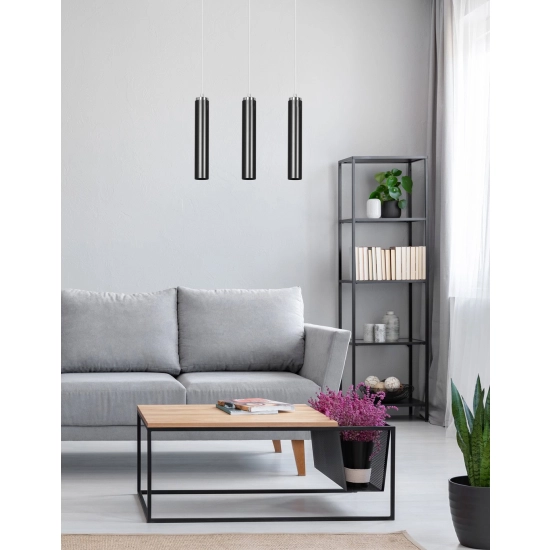 Lampa wisząca LUNA 3 BLACK 956/3 EMIBIG Lighting