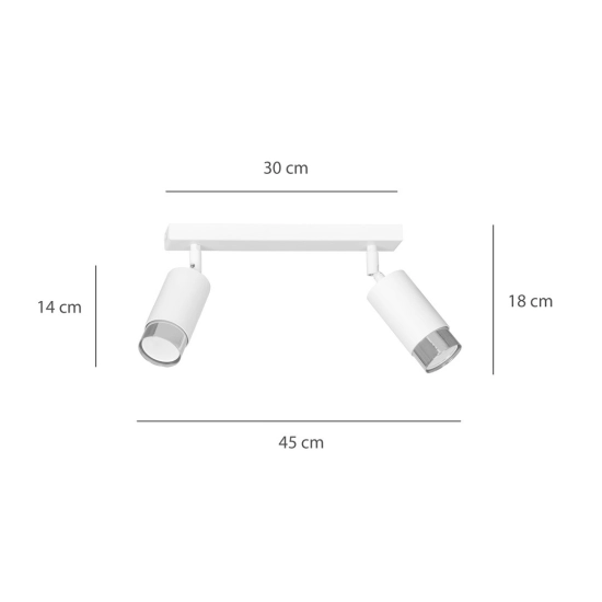 Lampa sufitowa HIRO 2 WH/CHROME 962/2 EMIBIG Lighting