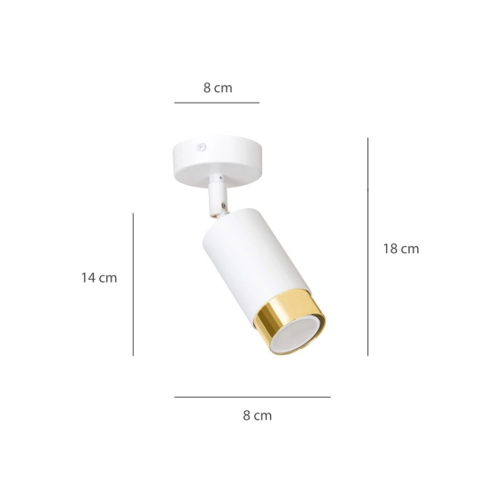 Lampa sufitowa HIRO 1 WH/GOLD 963/1 EMIBIG Lighting