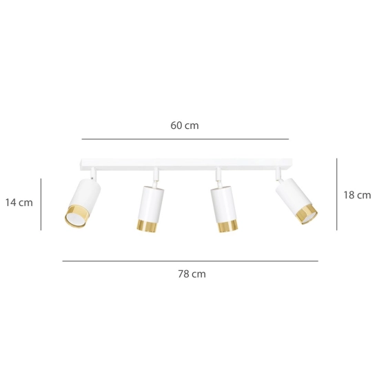Lampa sufitowa HIRO 4 WH/GOLD 963/4 EMIBIG Lighting