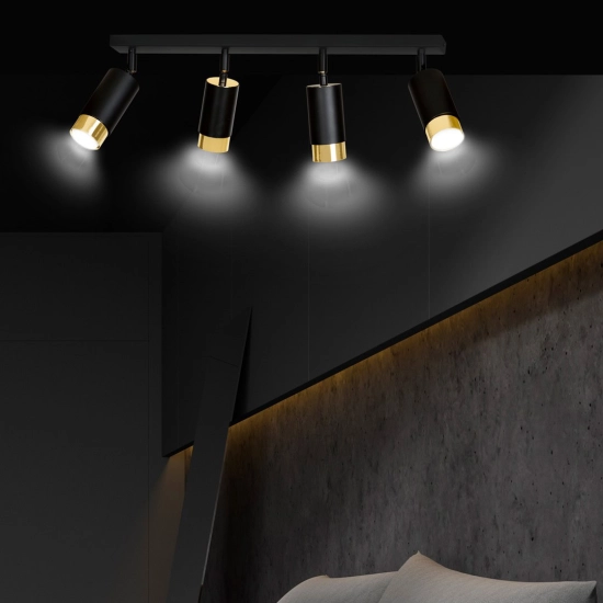 Lampa sufitowa HIRO 4 BL/GOLD 965/4 EMIBIG Lighting