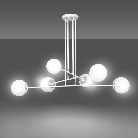 Lampa wisząca OGNIS 6 WHITE 967/6 EMIBIG Lighting