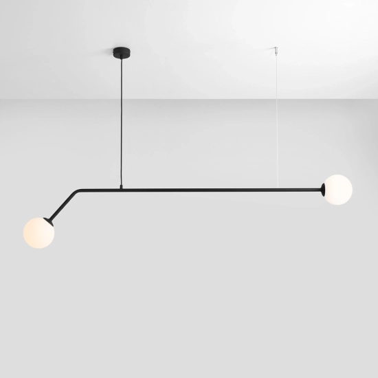 LAMPA WISZĄCA 2-PŁ. PURE BLACK (średnica klosza 14cm) 1064H1 ALDEX - zdjęcie dodatkowe 4