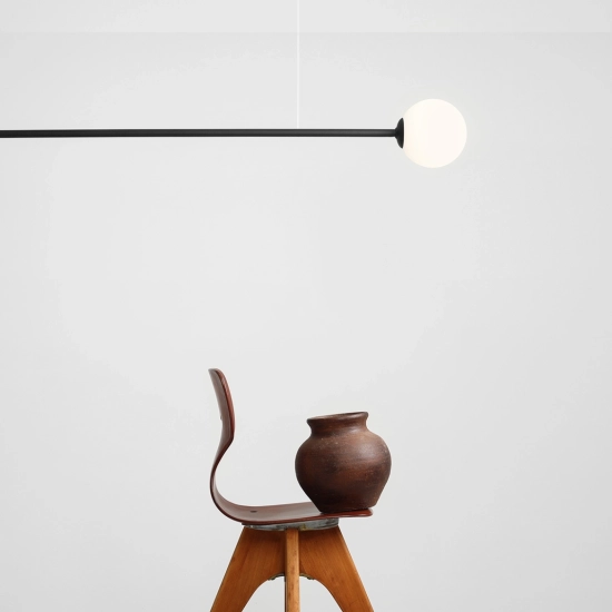 LAMPA WISZĄCA 2-PŁ. PURE BLACK (średnica klosza 14cm) 1064H1 ALDEX - zdjęcie dodatkowe 3