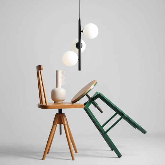 Lampa Wisząca Fin 3 Czarny S 1120E1_S Aldex - zdjęcie dodatkowe 3