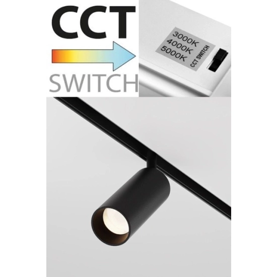 Oświetlenie szynowe Reflektor 12W Cct Czarny 11133 Zuma Line - zdjęcie produktu
