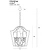 Glasgow lampa wisząca duża P0324 MaxLight