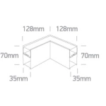 Łącznik narożny BLACK UGR19 LED CORNER 13W CCTV PV FOR 38150A 38151A 230V 050170D/B/V ONE LIGHT