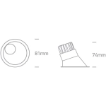 kinkiecik.pl Komi 10108A/W/W biały asymyczny wpust COB LED 3000K 8W dark light; nieściemnialny zasilacz LED w zestawie ONE LIGHT