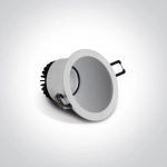Kinkiecik.pl Komi 10108A/W/W biały asymyczny wpust COB LED 3000K 8W dark light; nieściemnialny zasilacz LED w zestawie ONE LIGHT