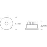 Kinkiecik.pl Skalia 10108R/B/W czarny wpust COB LED 3000K 8W; nieściemnialny zasilacz LED w komplecie ONE LIGHT