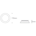 Oprawa podtynkowa WHITE SMD UGR19 24W CCTV IP44 230V 10124U/W/V ONE LIGHT
