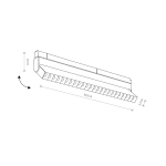 Oprawa liniowa LVM FOCUS OUT LED 15W 4000K do 1-obwodowych szynoprzewodów magnetycznych 10645 Nowodvorski - zdjęcie dodatkowe 1