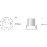 Oprawa podtynkowa The IP54 COB Outdoor/Bathroom Range Die cast 11113D/W/W ONE LIGHT