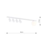 Lampa sufitowa BASTER 5 WHITE 1315/5 EMIBIG Lighting