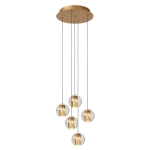 DILENKO Lampa wisząca Ø 31 cm LED 5x3,5W 2700K złoty mat / mosiądz 13497/15/02 Lucide - zdjęcie produktu