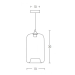 14101 PENDANT LAMP 1XE27 GLASS SMOKED GREY Zambelis Lights
