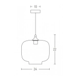 14102 PENDANT LAMP 1XE27 GLASS SMOKED GREY Zambelis Lights