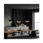 1516 PENDANT LAMP 1XE27 BLACK-CHAMPAGNE GLASS Zambelis Lights