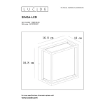 Kinkiet SINGA LED 1x9,6W 2700K IP54 czarny 15801/10/30 Lucide - zdjęcie dodatkowe 3