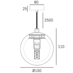 Lampa wisząca VOLTERRA P01968BR CosmoLight - zdjęcie dodatkowe 3