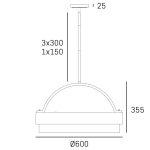 Lampa wisząca COBURG P06753BR CosmoLight - zdjęcie dodatkowe 3
