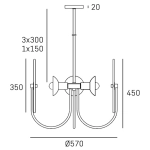 Lampa wisząca MODENA P04814BR CosmoLight - zdjęcie dodatkowe 3